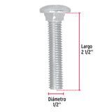 TORNILLO COCHE GALVANIZADO, 1/2 X 2 1/2" POR PIEZA