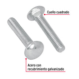 TORNILLO COCHE GALVANIZADO, 1/4 X 1 1/4" POR CAJA C/100 PZAS