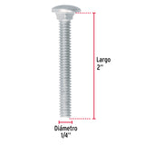 TORNILLO COCHE GALVANIZADO, 1/4 X 2" POR PIEZA