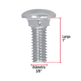 TORNILLO COCHE GALVANIZADO, 3/8 X 1" POR CAJA C/40 PZAS