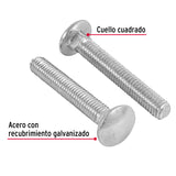 TORNILLO COCHE GALVANIZADO, 3/8 X 2 1/2" POR CAJA C/50 PZAS