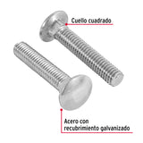 TORNILLO COCHE GALVANIZADO, 3/8 X 2" POR CAJA C/60 PZAS