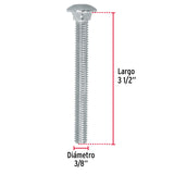 TORNILLOP 3/8" X 3-1/2" TIPO COCHE, FIERO BOLSA C/30 PIEZAS
