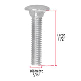 TORNILLO COCHE GALVANIZADO, 5/16 X 1 1/2" POR BOLSA
