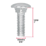 TORNILLO COCHE GALVANIZADO, 5/16 X 1" POR CAJA C/60 PZAS