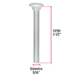 TORNILLO COCHE GALVANIZADO, 5/16 X 2 1/2" POR PIEZA