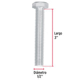 TORNILLO TIPO MAQUINA 1/2X3 FIERO, BOLSA C/20