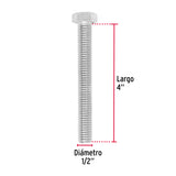 TORNILLO MÁQUINA GALVANIZADO 1/2 X 4' CAJA C/15 PZAS