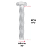 TORNILLO MÁQUINA GALVANIZADO 1/4 X 1 1/2 BOLSA C/80PZ