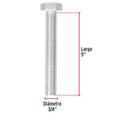 TORNILLO ACERO GALVANIZADO TIPO MÁQUINA, 3/4X5" POR PIEZA