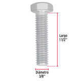 TORNILLO MÁQUINA GALVANIZADO 3/8 X 1 1/2 POR PIEZA