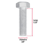 TORNILLO MÁQUINA GALVANIZADO 3/8 X 1 1/4 CAJA C/40 PZAS