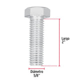 TORNILLO ACERO GALVANIZADO TIPO MÁQUINA, 5/8X2" CAJA C/10 PZAS