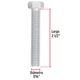 TORNILLO MÁQUINA GALVANIZADO 7/16 X 2 1/2 CAJA C/30 PZAS