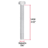 TORNILLO MÁQUINA GALVANIZADO 7/16 X 3 1/2 CAJA C/20 PZAS