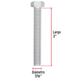 TORNILLO MÁQUINA GALVANIZADO 7/16 X 3' CAJA C/30 PZAS