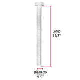 TORNILLO TIPO MAQUINA 7/16X4 1/2 FIERO, BOLSA C/15