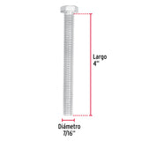 TORNILLO MÁQUINA GALVANIZADO 7/16 X 4' CAJA C/20 PZAS