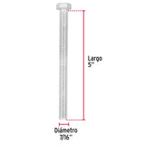 TORNILLO ACERO GALVANIZADO TIPO MÁQUINA, 7/16X5" CAJA C/10 PZAS