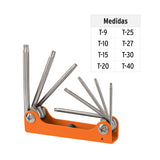 JGO 8 LLAVE TORX 'L' T9-T40 TIPO NAVAJA