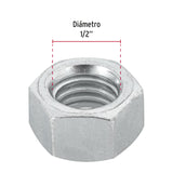 BLISTER CON 6 TUERCAS 1/2" HEX DE ACERO GALVANIZADO, FIERO