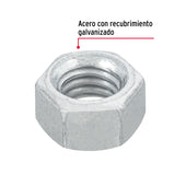 BLISTER CON 12 TUERCAS 3/8" HEX DE ACERO GALVANIZADO, FIERO