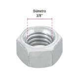 TUERCA GALVANIZADA 3/8" POR CAJA C/100 PZAS