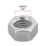 TUERCA GALVANIZADA 7/1"' POR CAJA C/60 PZA