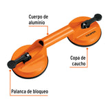 VENTOSA DE ALUMINIO PARA VIDRIO, 2COPAS DE SUCCION TRUPER