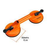 VENTOSA DE ALUMINIO PARA VIDRIO, 2COPAS DE SUCCION TRUPER