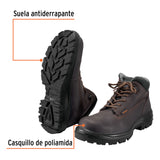 ZAPATO INDUSTRIAL CAFÉ CON CASQUILLO NO. 26