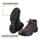 ZAPATO INDUSTRIAL CAFÉ CON CASQUILLO NO. 27