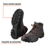 ZAPATO INDUSTRIAL CAFÉ CON CASQUILLO NO. 30